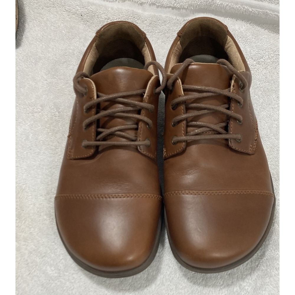 LEMS Leather Casual Shoes Men 7.5 Women 9 Mocha Brown Minimalist Comfort EUC